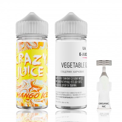 Компоненти Crazy Juice - Mango Ice 120ml: Ціна, Характеристики, Фото