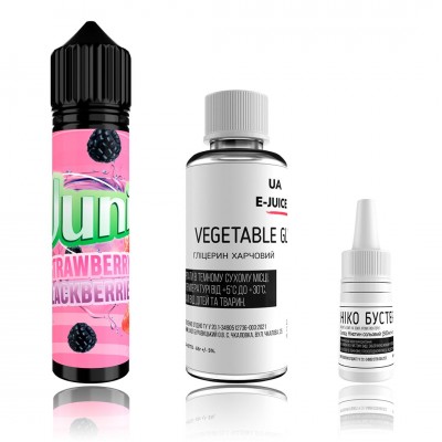 Компоненти Juni - Strawberry Blackberries (60ml / 3mg): Ціна, Характеристики, Фото