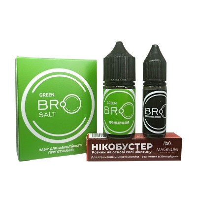 Набір Рідина BRO salt - Green (30ml / 50mg)