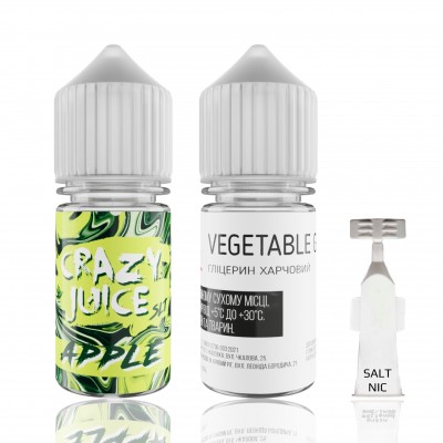 Компоненти Crazy Juice salt - Apple (30ml / 50mg): Ціна, Характеристики, Фото