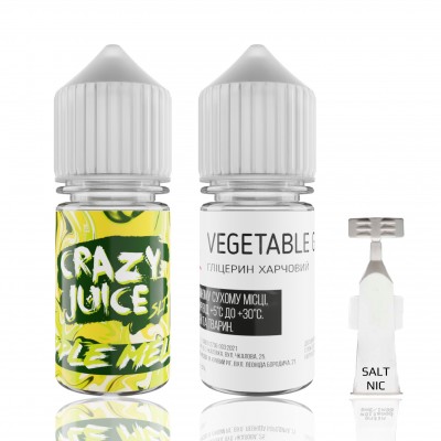 Компоненти Crazy Juice salt - Apple Melon (30ml / 50mg): Ціна, Характеристики, Фото