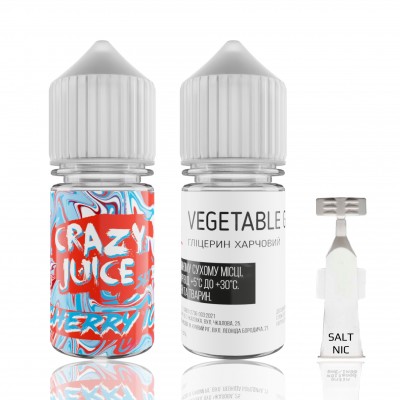 Компоненти Crazy Juice salt - Cherry Ice (30ml / 50mg): Ціна, Характеристики, Фото
