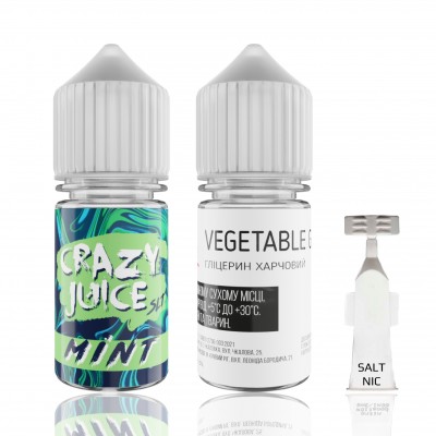 Набор Жидкость Crazy Juice salt - Mint (30ml / 50mg):