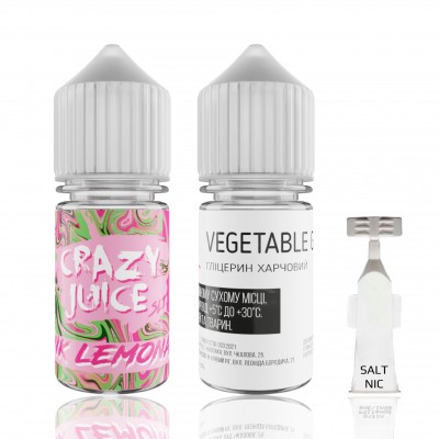 Набір Рідина Crazy Juice salt - Pink Lemonade (30ml / 50mg): Ціна, Характеристики, Фото