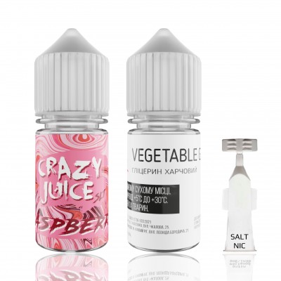 Набір Рідина Crazy Juice salt - Raspberry (30ml / 50mg): Ціна, Характеристики, Фото