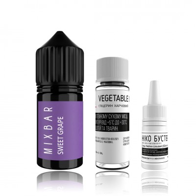 Компоненты Mixbar salt - Sweet Grape (30ml / 50mg): Цена, Характеристики, Фото