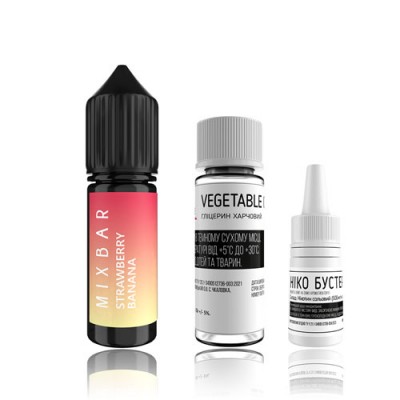 Компоненты Mixbar salt - Strawberry Banana (15ml / 50mg): Цена, Характеристики, Фото