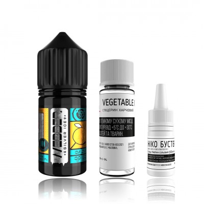 Компоненты Webber salt Silver - Cucumber Peach (30ml / 50mg): Цена, Характеристики, Фото