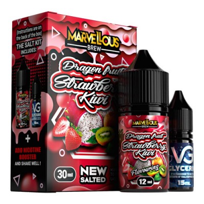 Компоненти Marvellous salt - Dragon Fruit Strawberry Kiwi (30ml / 50mg): Ціна, Характеристики, Фото