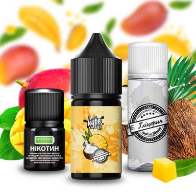 Компоненти Hype KIT Salt - Mango Coconut (30ml / 50mg): Ціна, Характеристики, Фото