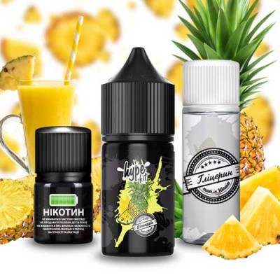 Набор Жидкость Hype Salt - Pineapple  (30ml / 50mg): Цена, Характеристики, Фото