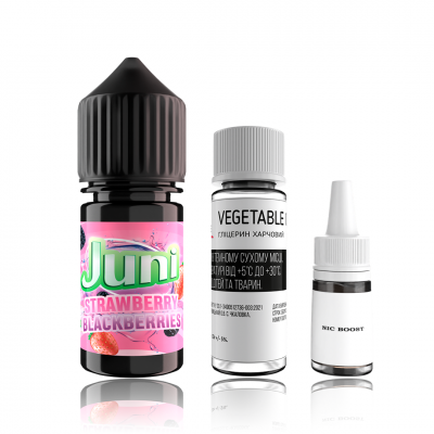 Компоненти Juni salt - Strawberry Blackberries (30ml / 50mg)