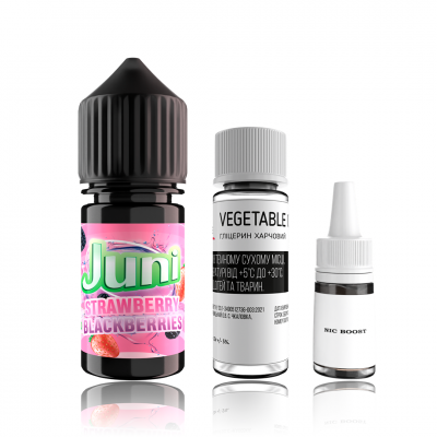 Набор Жидкость Juni salt - Strawberry Blackberries (30ml / 50mg):