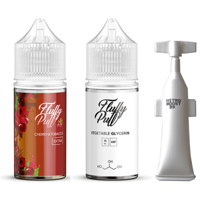 Набір Рідина Fluffy puff extra salt - Cherry & Tobacco (30ml / 50mg): Ціна, Характеристики, Фото