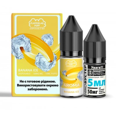 Компоненти Flavorlab Puff salt - Banana Ice (10ml / 50mg): Ціна, Характеристики, Фото