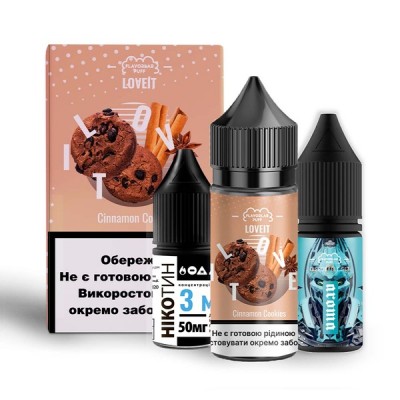 Компоненти Flavorlab LOVEIT salt - Cinnamon Cookies (30ml / 50mg): Ціна, Характеристики, Фото