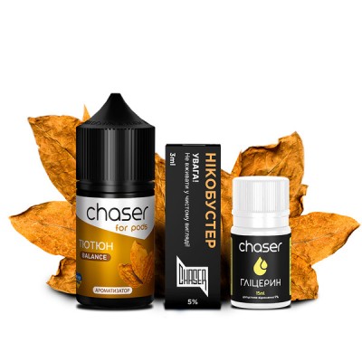 Набір Рідина Chaser for Pods BALANCE - Тютюн (30ml / 50mg): Ціна, Характеристики, Фото