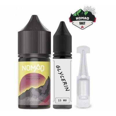 Компоненты Nomad salt - Strawberry bananana (30ml / 50mg): Цена, Характеристики, Фото