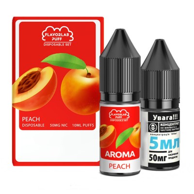 Компоненти Flavorlab Puff salt - Peach (10ml / 50mg): Ціна, Характеристики, Фото